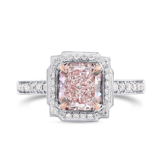 Custom Fancy Purplish Pink Diamond Halo Ring