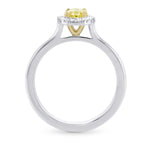 Fancy Intense Yellow Oval Diamond Halo Ring