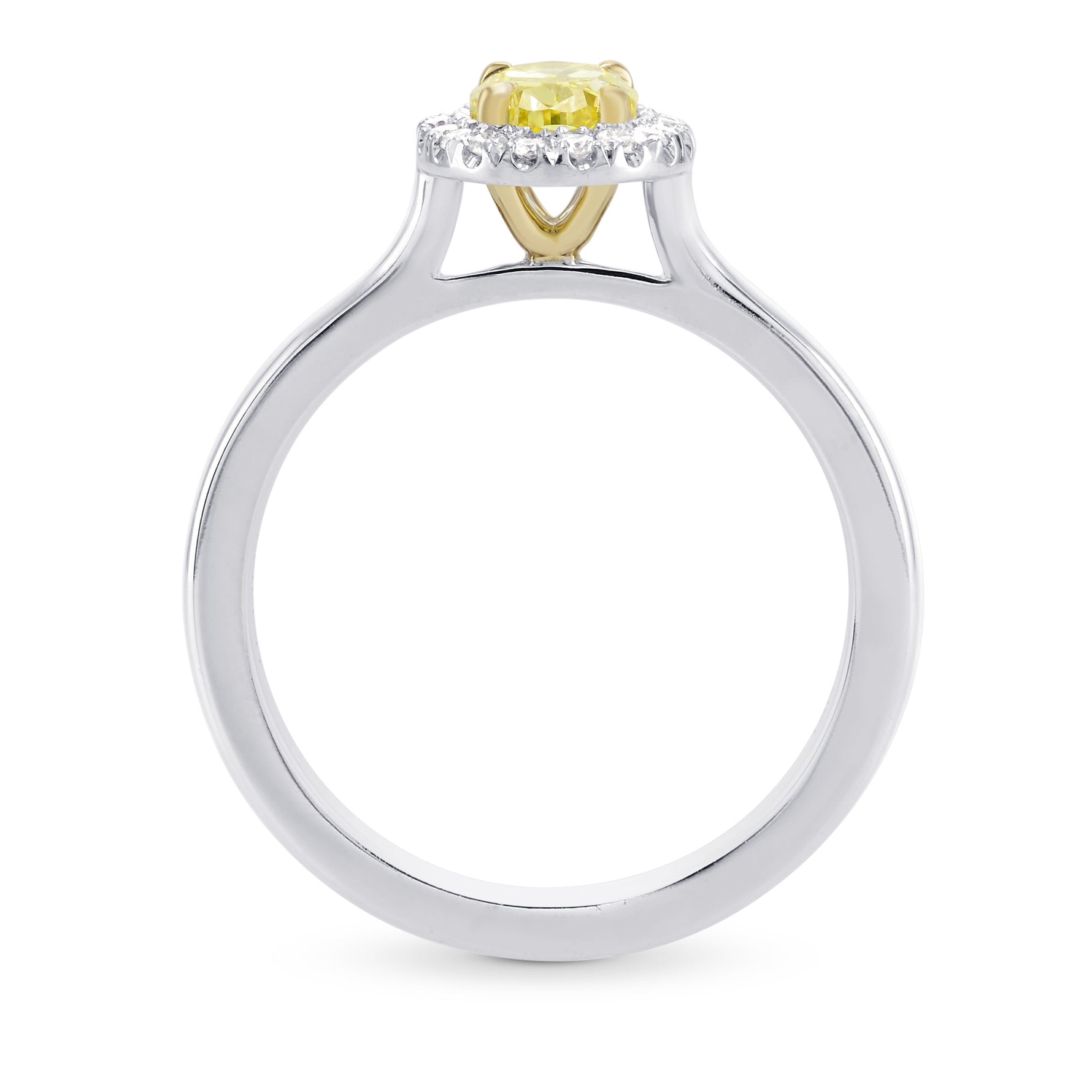 Fancy Intense Yellow Oval Diamond Halo Ring