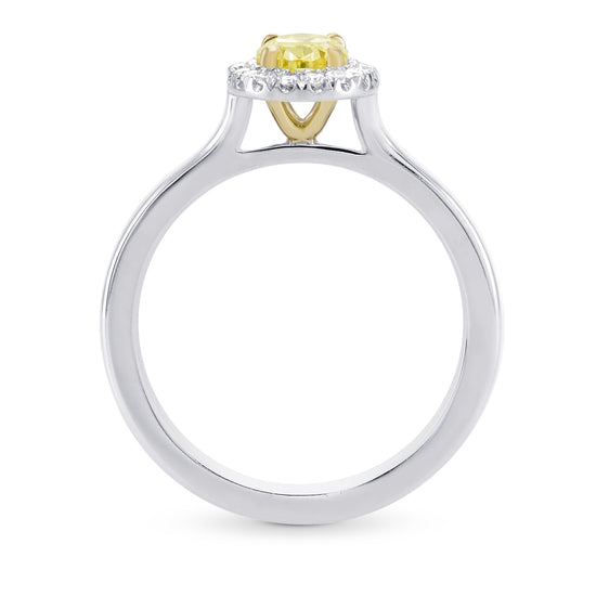 Fancy Intense Yellow Oval Diamond Halo Ring