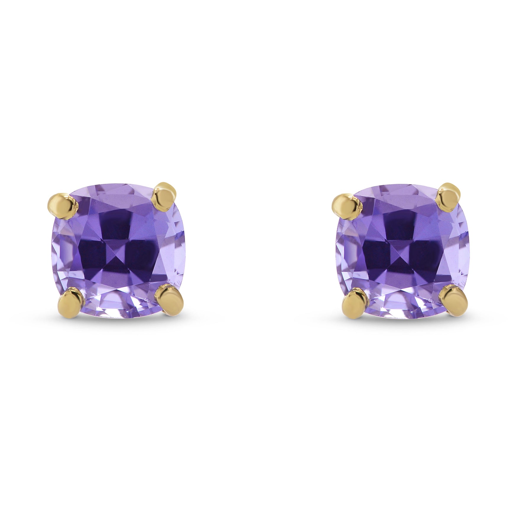 Tanzanite Cushion Stud Earrings
