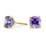 Tanzanite Cushion Stud Earrings