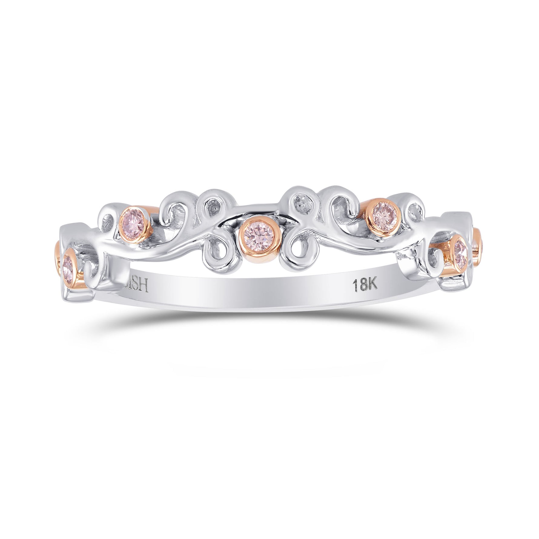 Fancy Pink Brilliant Cut  Band Ring