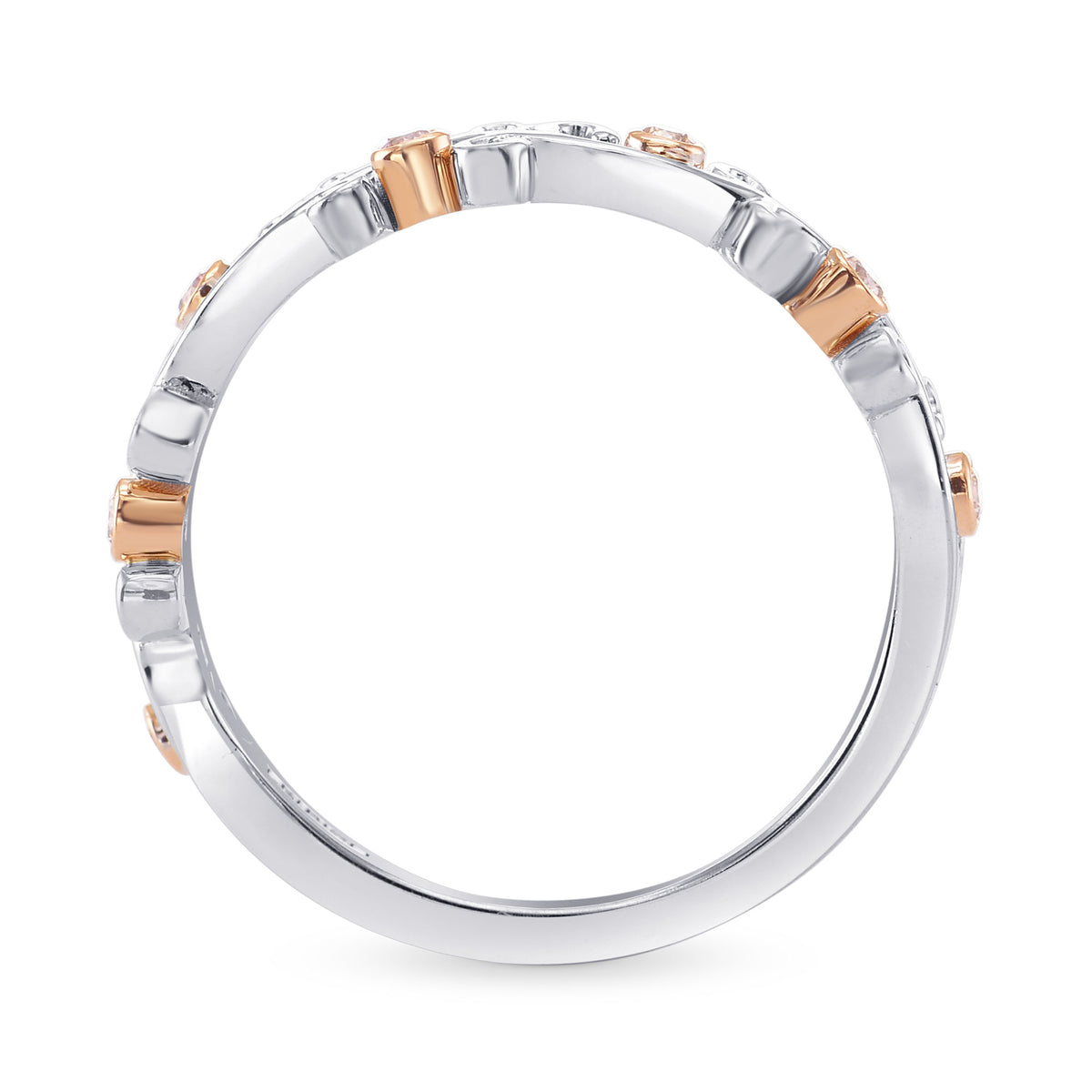 Fancy Pink Brilliant Cut  Band Ring