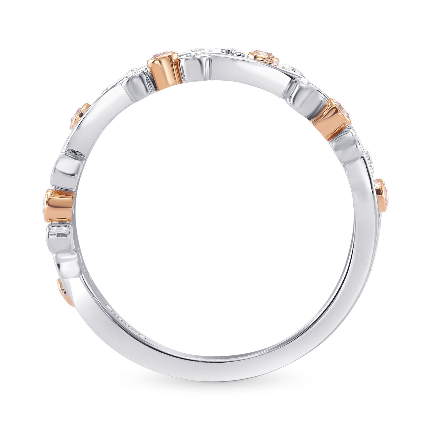 Fancy Pink Brilliant Cut  Band Ring