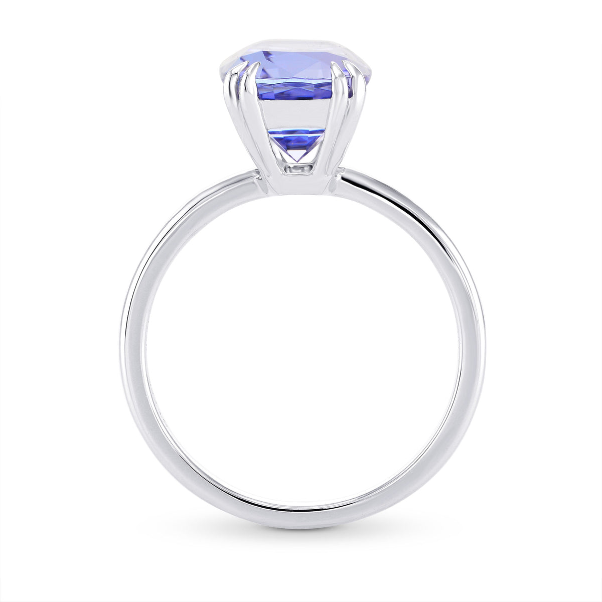 Natural Blue Tanzanite Solitaire Ring