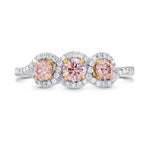Argyle Fancy Pink Diamond 3 Stone Ring