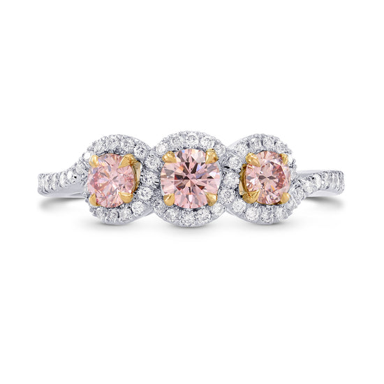Argyle Fancy Pink Diamond 3 Stone Ring