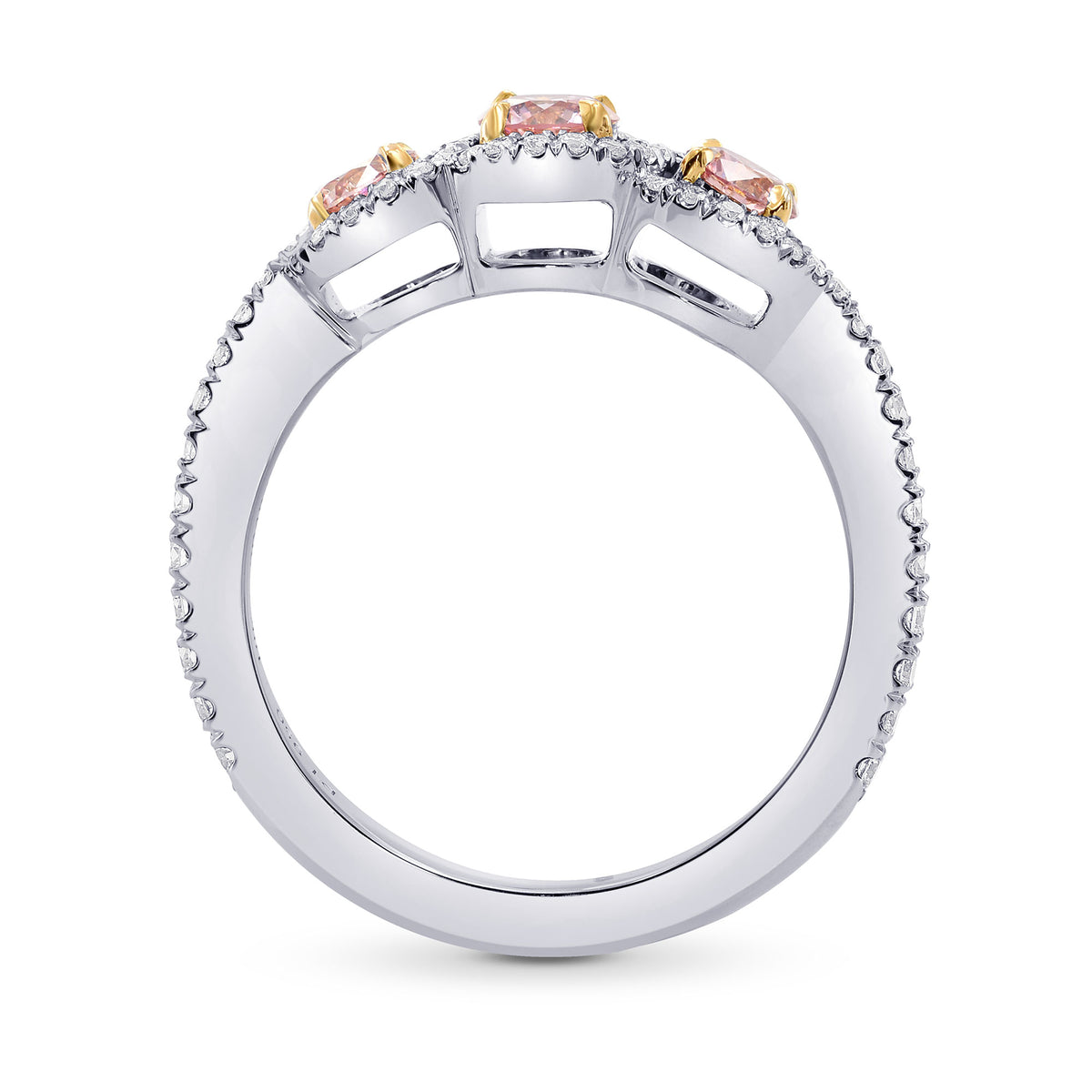 Argyle Fancy Pink Diamond 3 Stone Ring