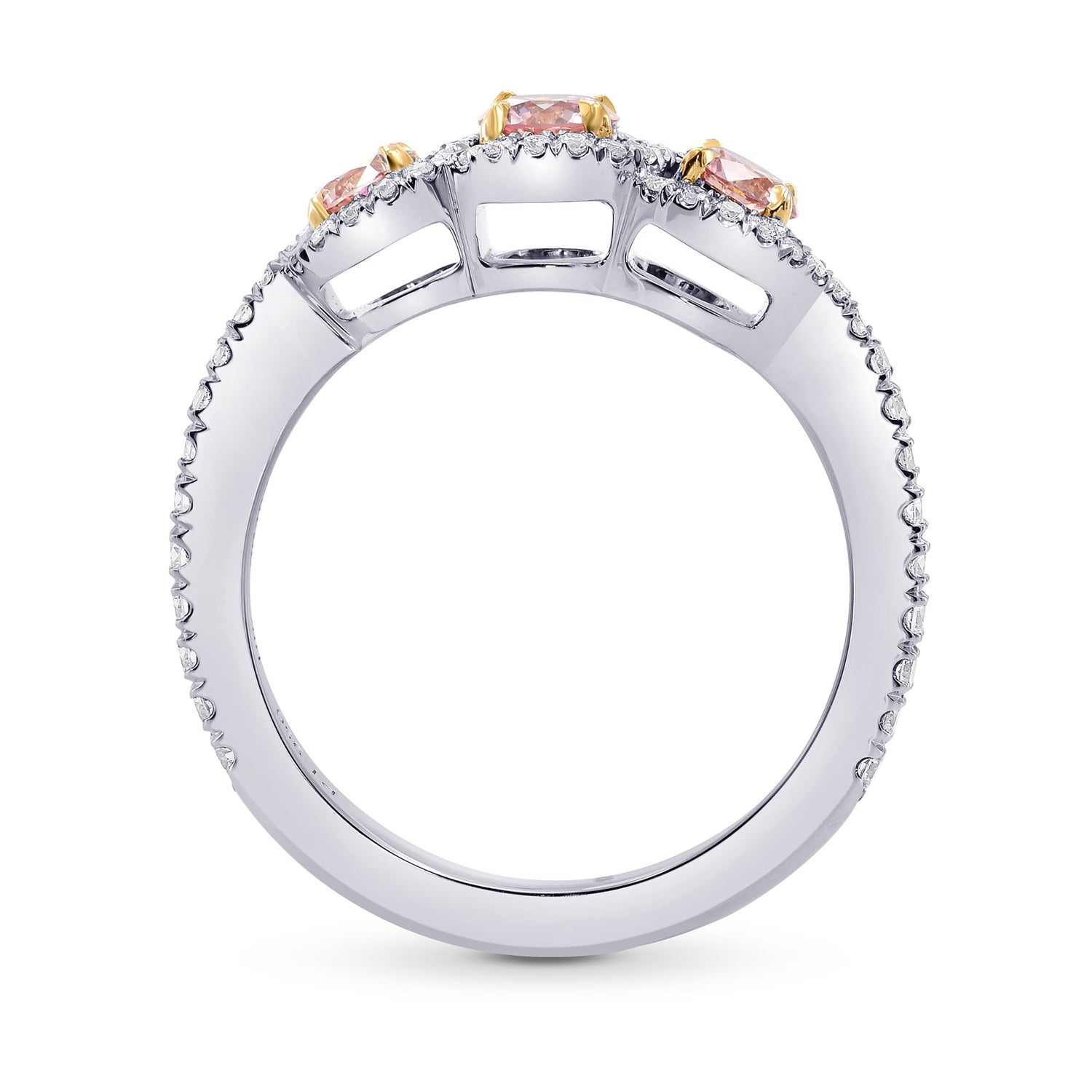 Argyle Fancy Pink Diamond 3 Stone Ring