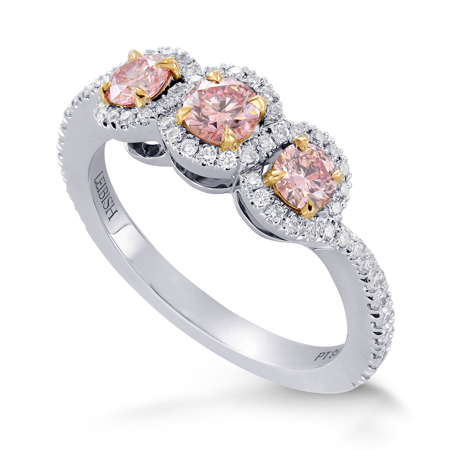 Argyle Fancy Pink Diamond 3 Stone Ring
