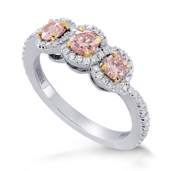 Argyle Fancy Pink Diamond 3 Stone Ring