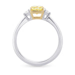  Fancy Yellow Radiant Diamond 3 Stone Ring