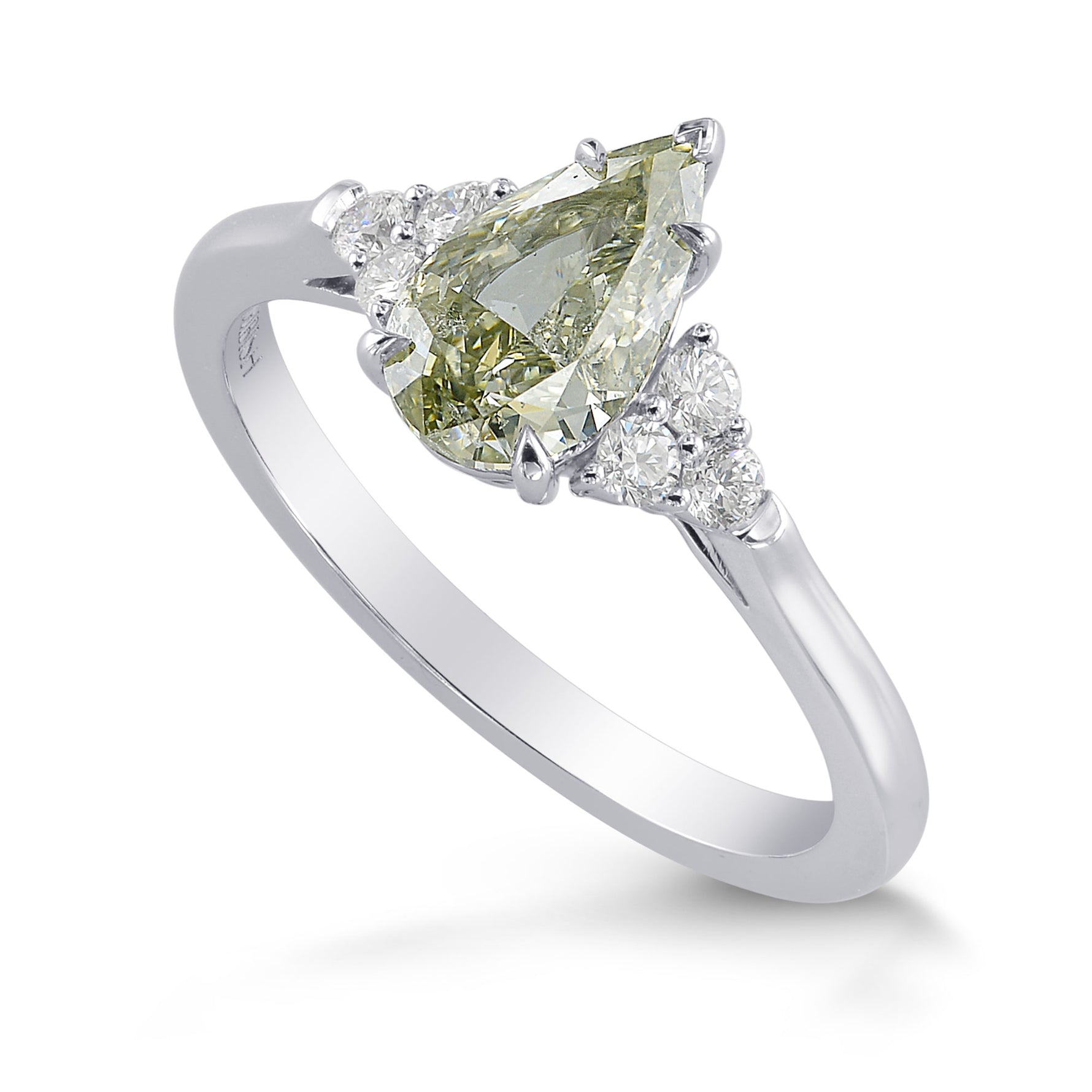 Chameleon and Diamond Side Stones Ring