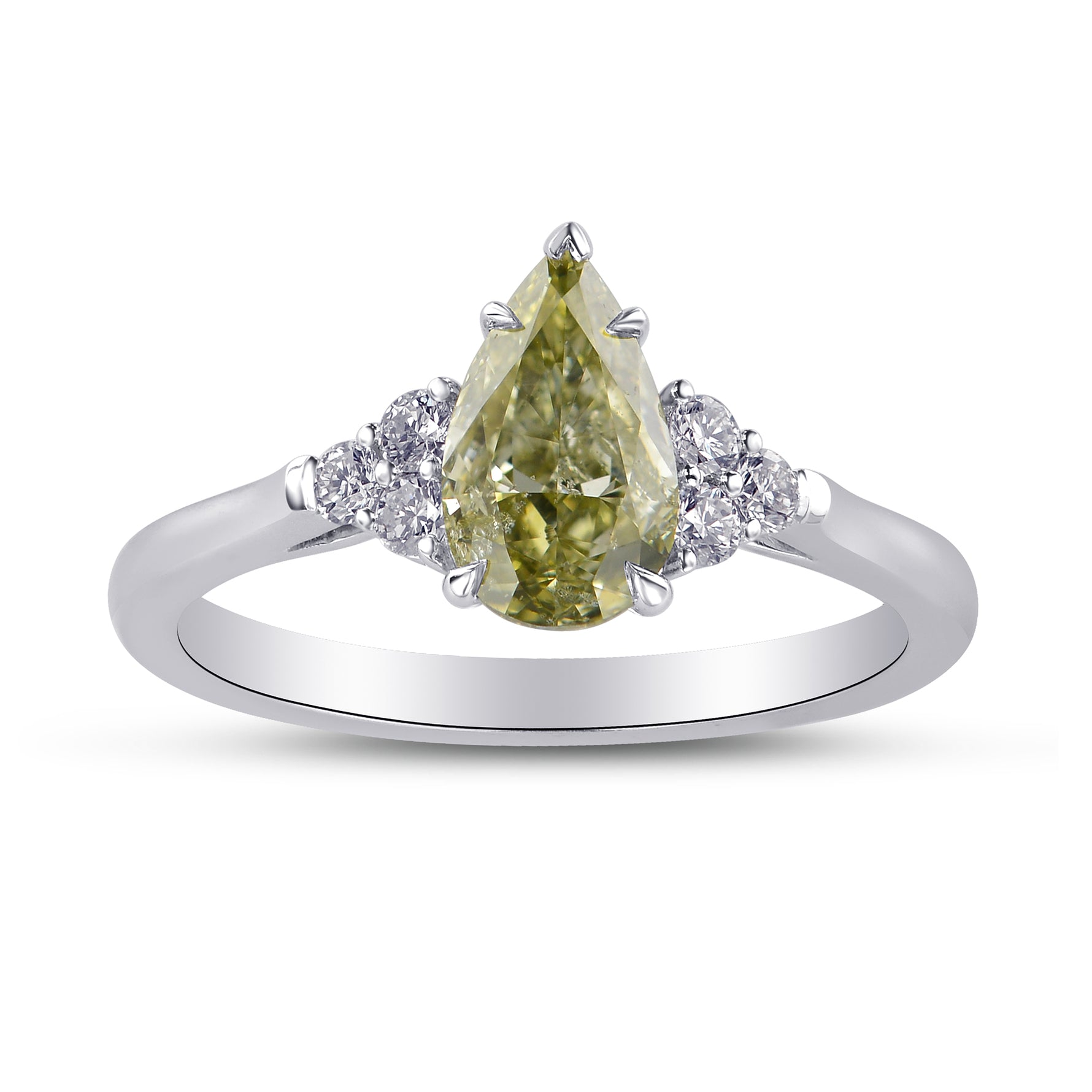 Chameleon and Diamond Side Stones Ring