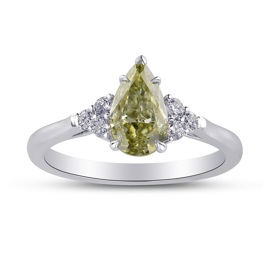 Chameleon and Diamond Side Stones Ring