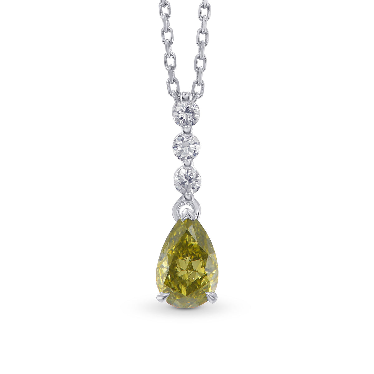  Chameleon Pear Shape and Brilliant cut Diamond Pendant