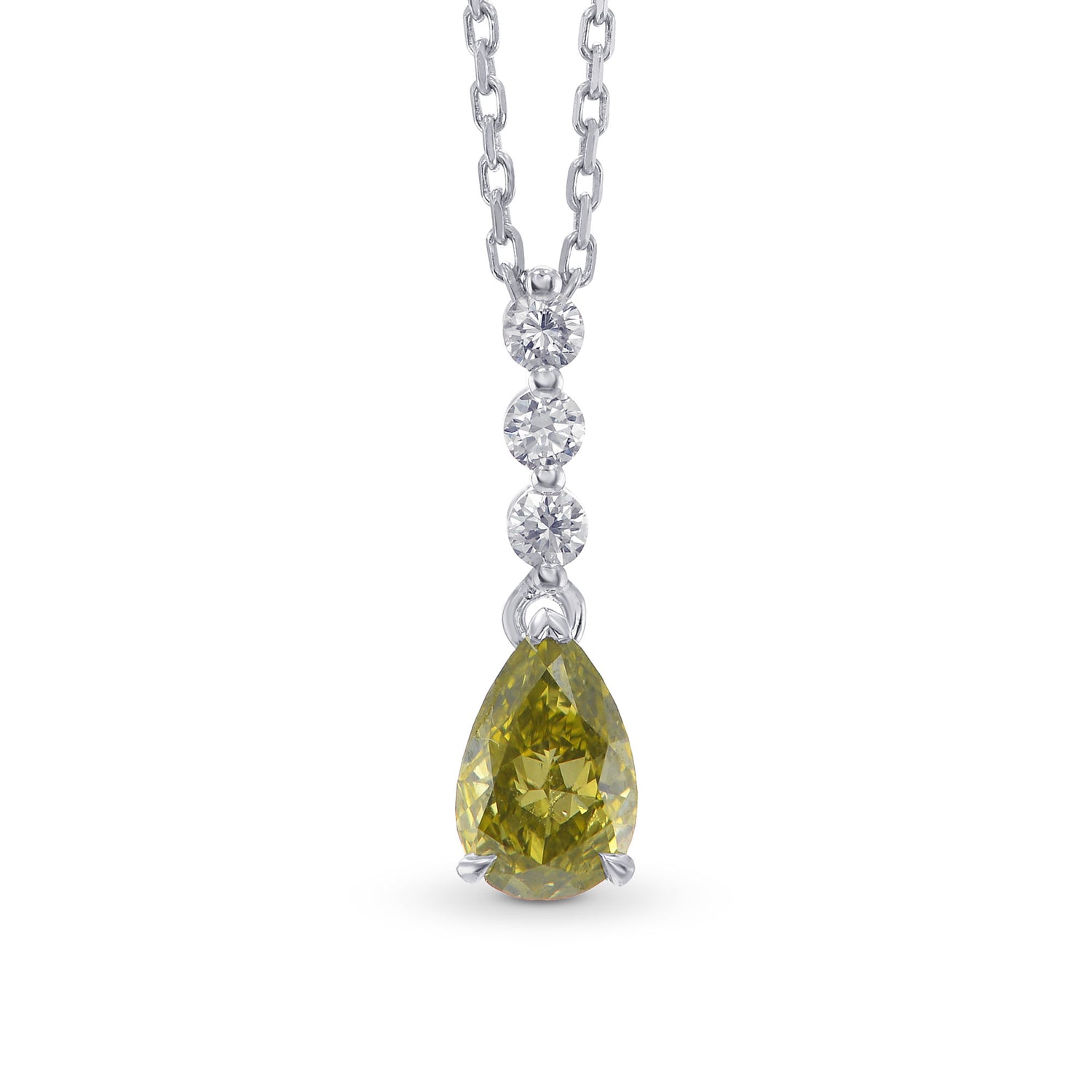  Chameleon Pear Shape and Brilliant cut Diamond Pendant