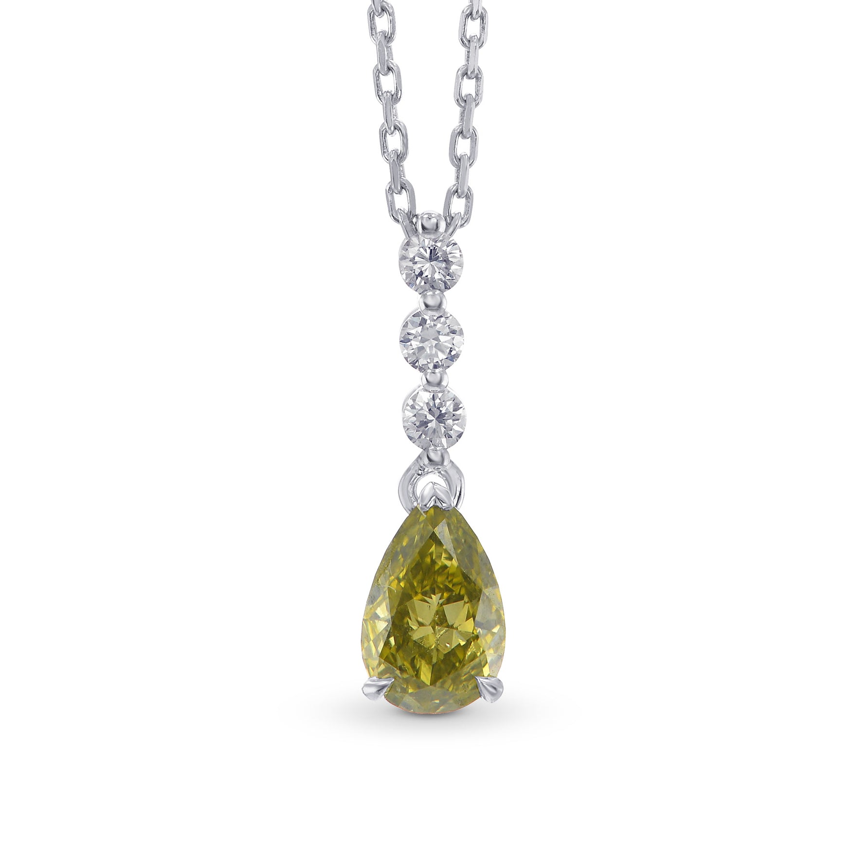  Chameleon Pear Shape and Brilliant cut Diamond Pendant
