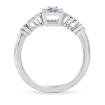 Fancy Vivid Green-Blue Cushion Halo Ring