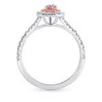 Fancy Intense Purplish Pink Pear Halo Diamond Ring
