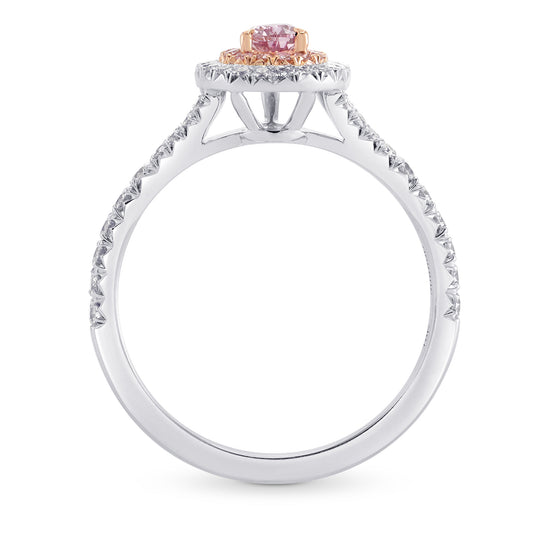 Fancy Intense Purplish Pink Pear Halo Diamond Ring
