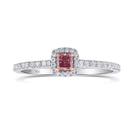 Fancy Intense Pink Radiant Diamond Halo Ring