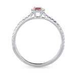 Fancy Intense Pink Radiant Diamond Halo Ring