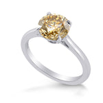 Light Brown Round Diamond Solitaire Ring