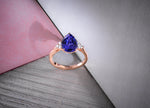 Tanzanite Pear Side Stone Ring