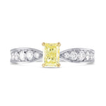 Fancy Light Yellow, Radiant Diamond Side Stone Ring