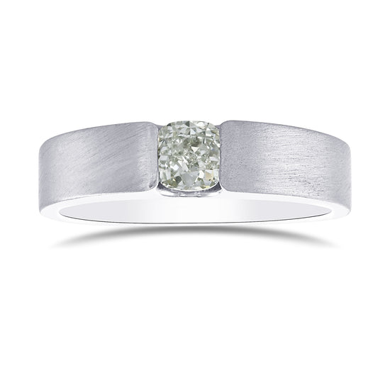 Fancy Light Green Cushion Diamond Solitaire Band