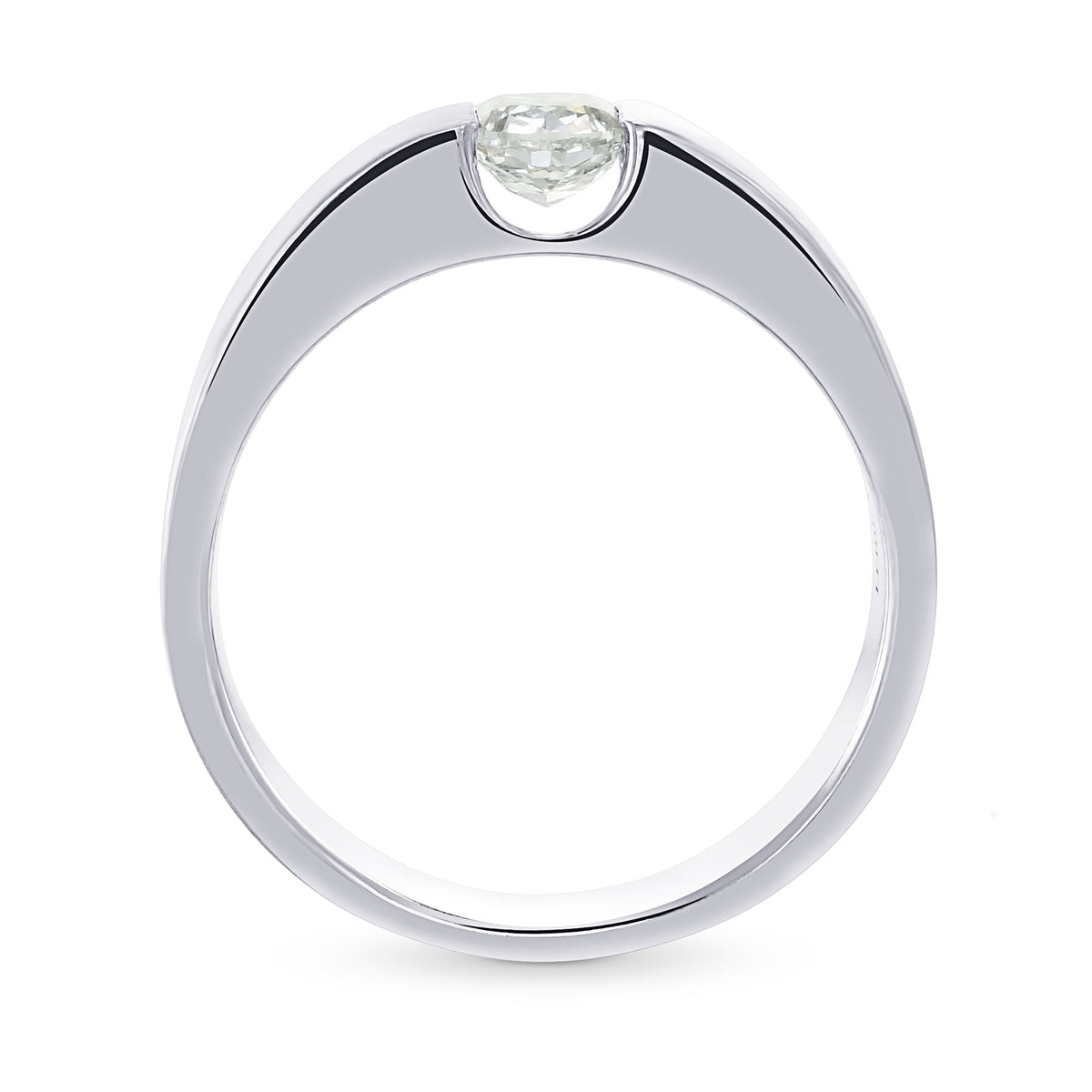 Fancy Light Green Cushion Diamond Solitaire Band