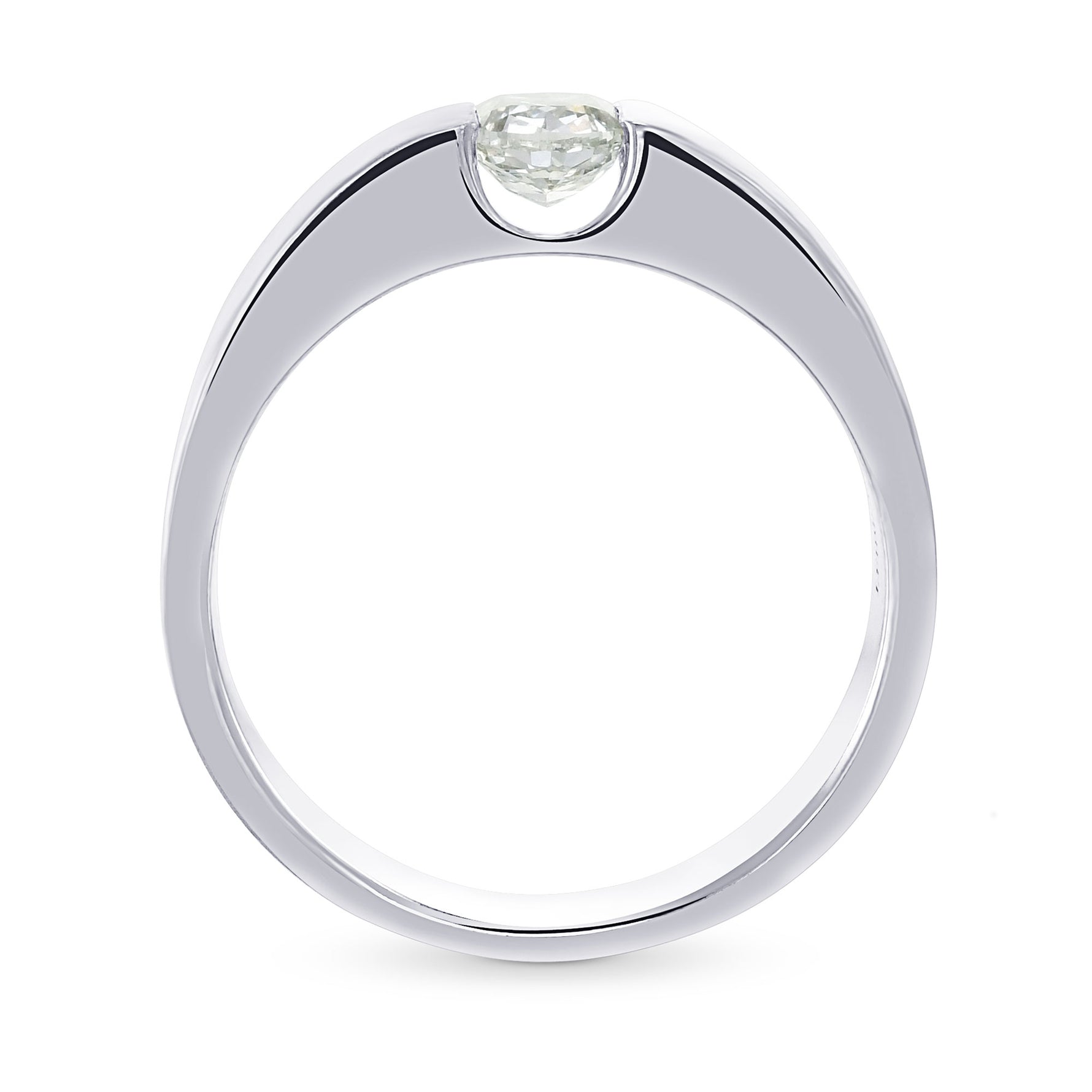 Fancy Light Green Cushion Diamond Solitaire Band