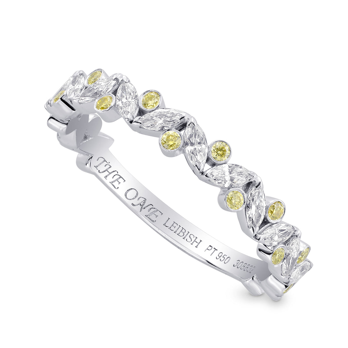 Marquise & Round Fancy Yellow Diamond Wedding Band