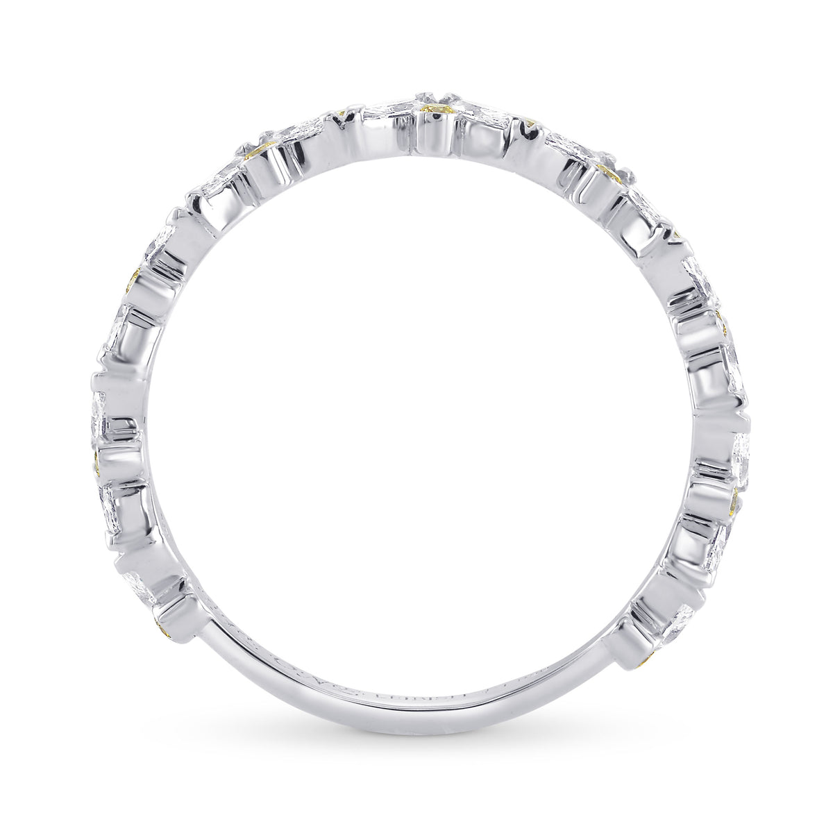 Marquise & Round Fancy Yellow Diamond Wedding Band