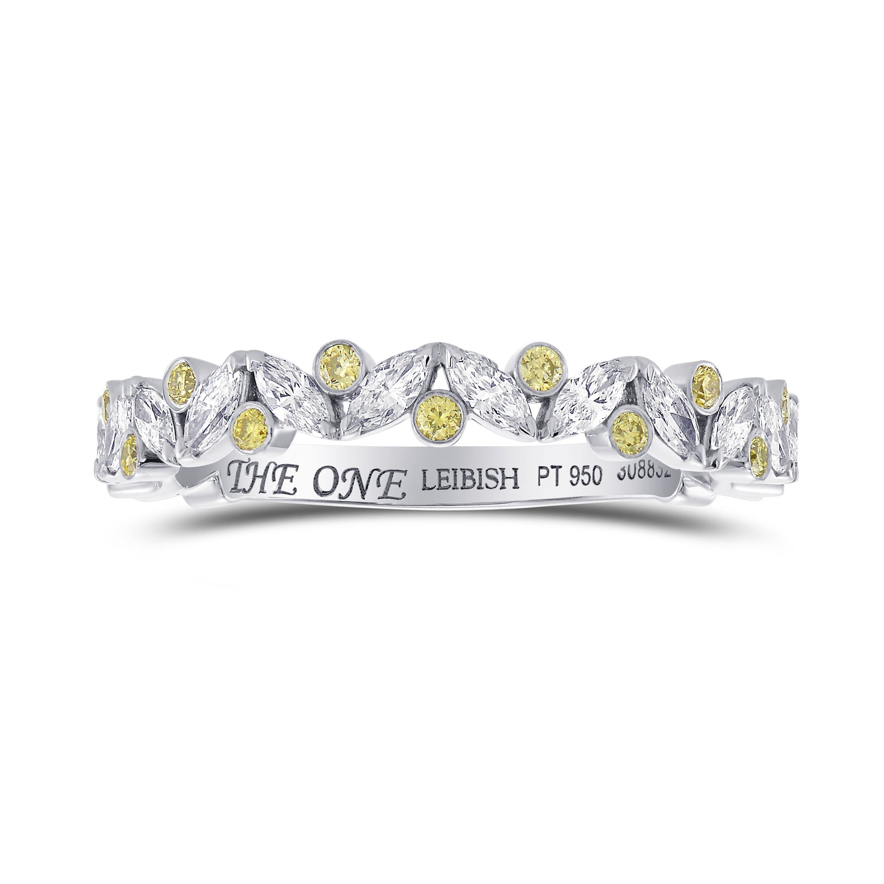 Marquise & Round Fancy Yellow Diamond Wedding Band