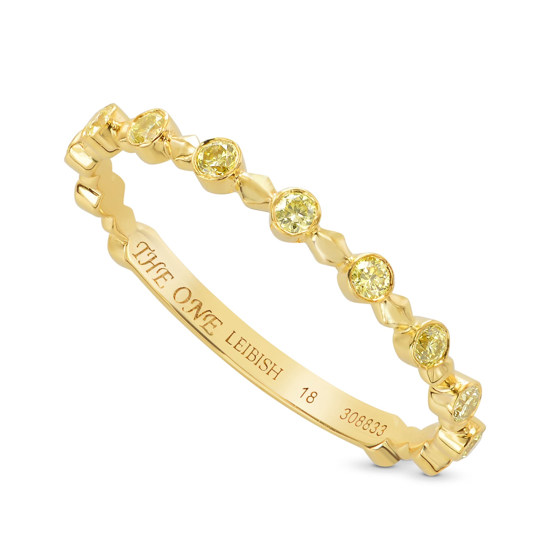 Fancy Yellow Round Brilliant Diamond Band 