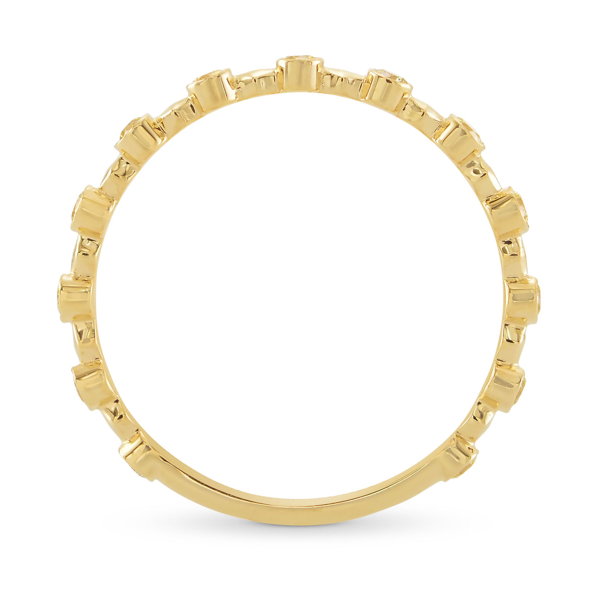 Fancy Yellow Round Brilliant Diamond Band 