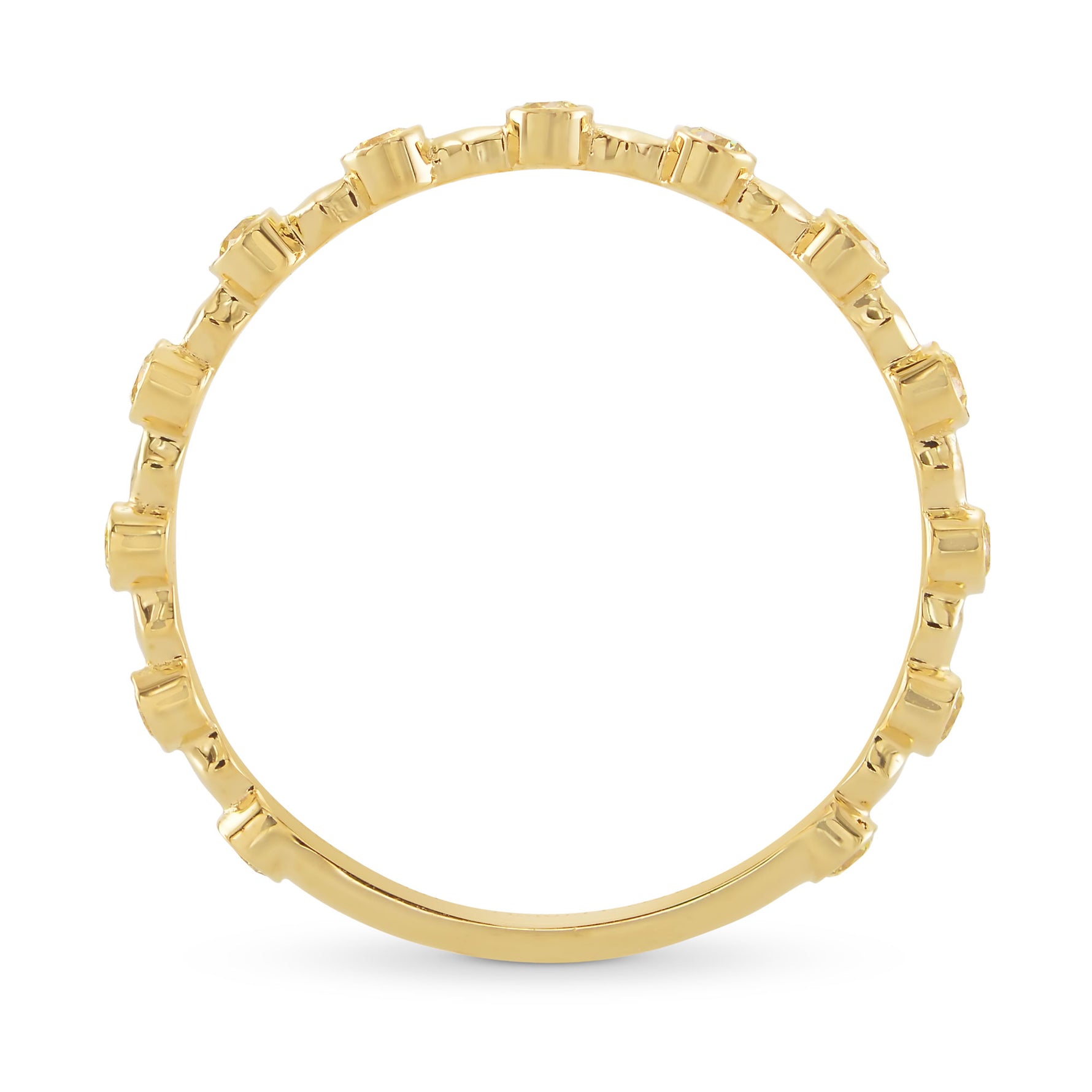 Fancy Yellow Round Brilliant Diamond Band 