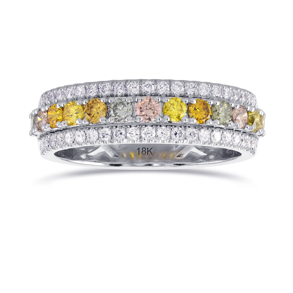 Mix Color Round Brilliant Band Ring