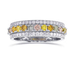 Mix Color Round Brilliant Band Ring