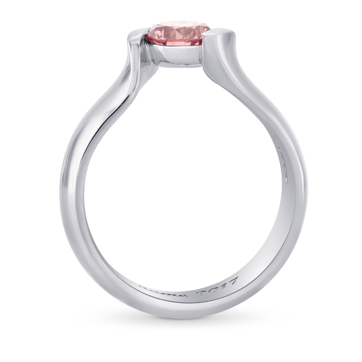Fancy Vivid Pink Round Brilliant Solitaire Ring