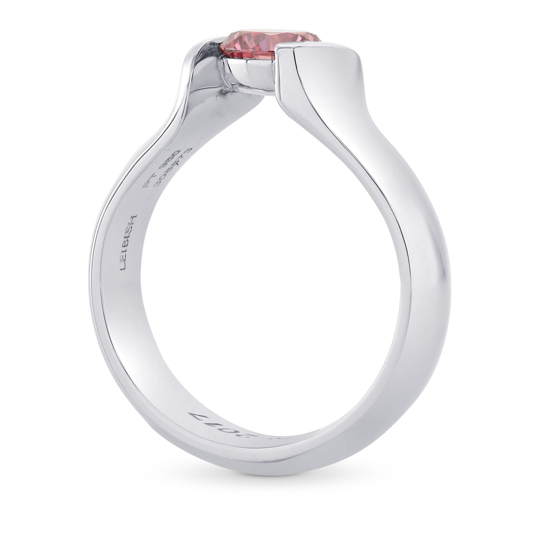 Fancy Vivid Pink Round Brilliant Solitaire Ring