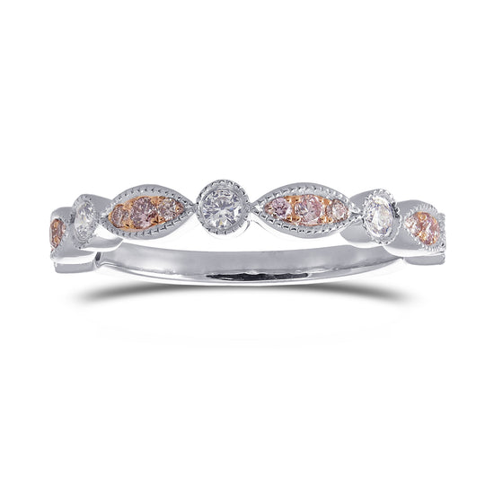 Pink & White Diamond Milgrain Designer Band