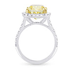 Fancy Light Yellow Cushion, Diamond Halo Ring