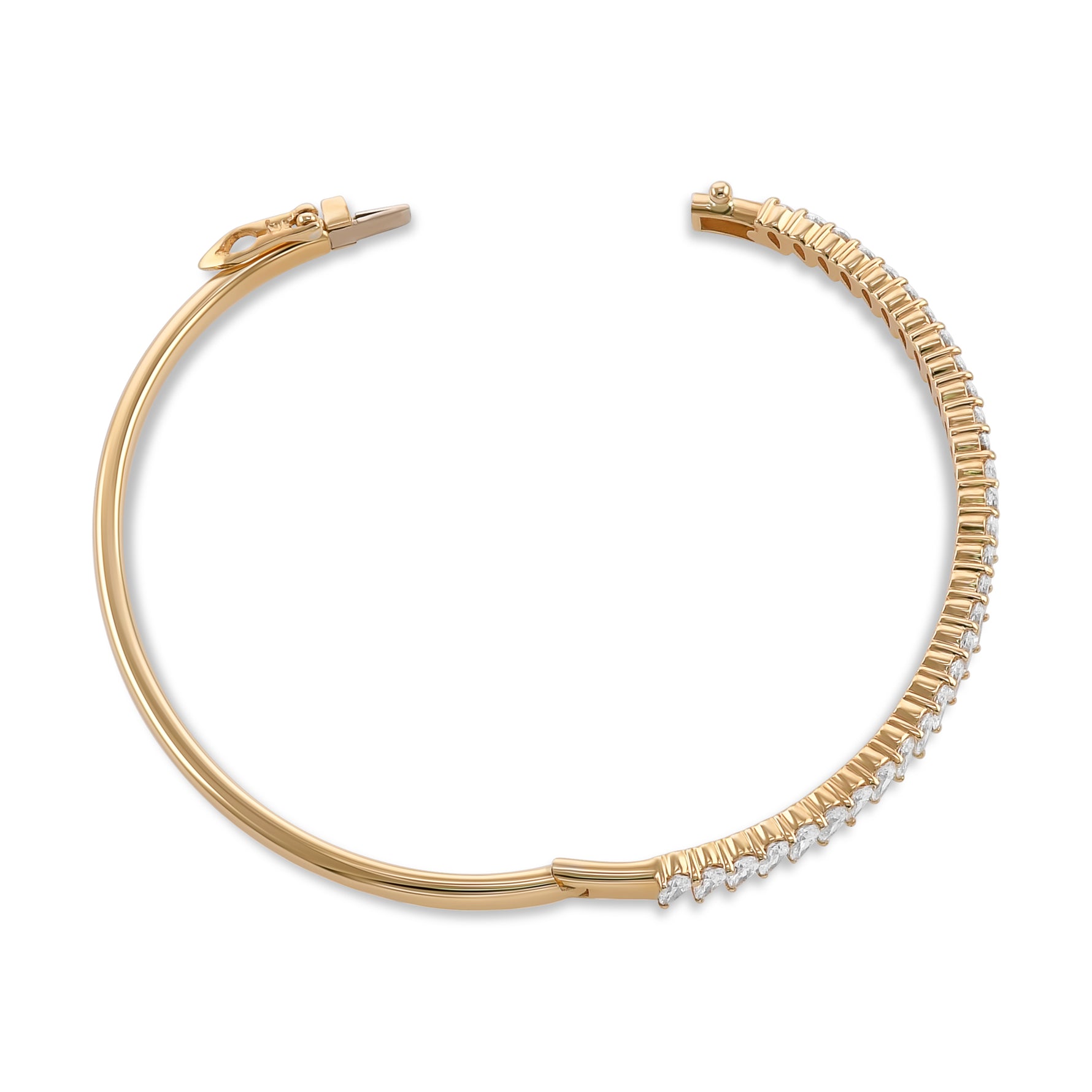 Pear Diamond and Gold Bangle - 2