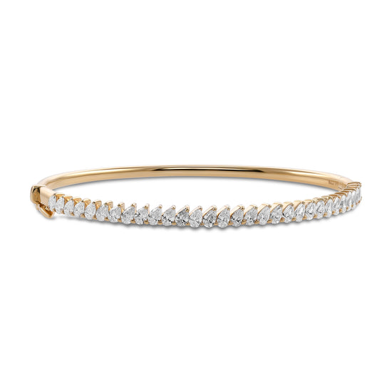 Pear Diamond and Gold Bangle