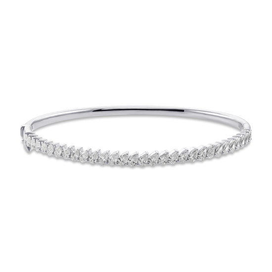 Pear Shape Diamond and Platinum Bangle