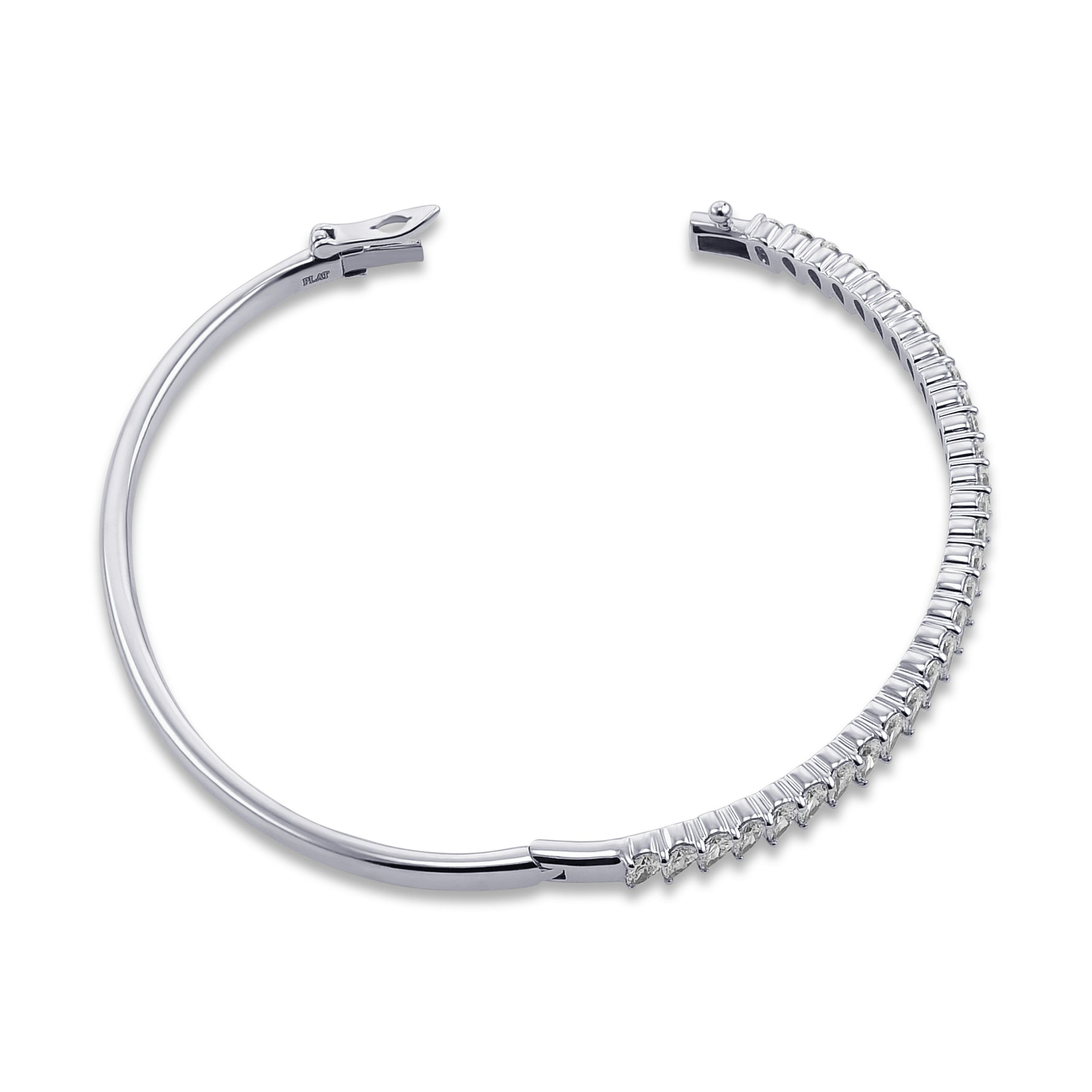 Pear Shape Diamond and Platinum Bangle - 2